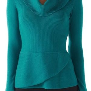 White House Black Market Turquoise Peplum Sweater